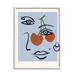 Stupell Industries Abstract Face Bold Cherries Purple Beauty Mark Canvas in Blue | 14 H x 11 W x 2 D in | Wayfair ae-528_wfr_11x14