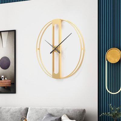 Customer Favorite Everly Quinn 19 68 Wall Clock Modern Large Metal Minimalist Gold Home Decor In Yellow Size H X W 2 0 D Wayfair Accuweather - Large Metal Wall Clock Home Decor