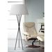 Dainolite Gabriela 61 1/2" White and Matte Black Tripod Floor Lamp