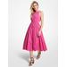 Michael Kors Stretch Cotton Poplin Cutout Dress Pink XXS