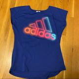 Adidas Tops | Adidas Athletic Neon Bright T-Shirt Girls Xl 14/16 | Color: Blue/Purple | Size: Xs