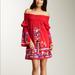 Anthropologie Dresses | Anthro Vava Red Embroidered Off Shoulder Dress | Color: Red | Size: M