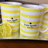 Kate Spade Dining | Kate Spade ‘With A Twist’ Mugs By Lenox Nwt Set Of Four | Color: White/Yellow | Size: 14 Ounce