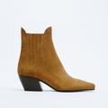 Zara Shoes | Brand New Zara Cowboy Ankle Boots | Color: Tan | Size: 8