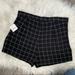 Free People Shorts | Free People Plaid Shorts Scalloped Size 6 New | Color: Black/White | Size: 6