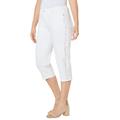 Plus Size Women's Sparkle Trim Jean Capri by Catherines in White (Size 30 WP)