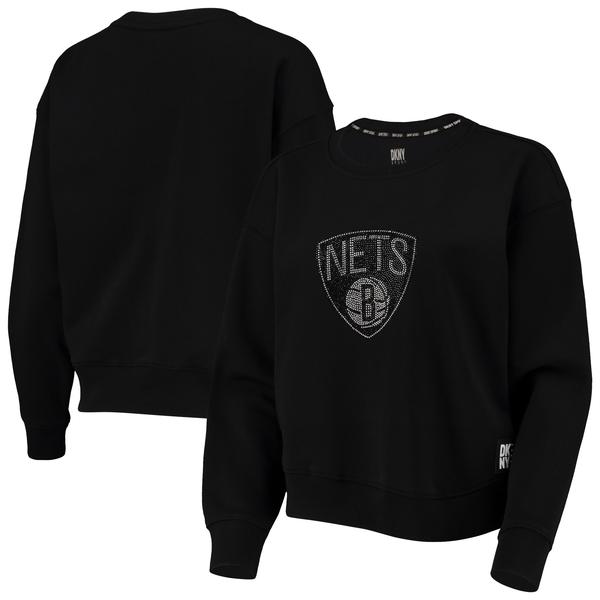 womens-dkny-sport-black-brooklyn-nets-carrie-rhinestone-pullover-sweatshirt/