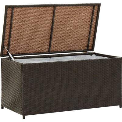 Gartenbox Poly Rattan 100x50x50 cm Braun Vidaxl