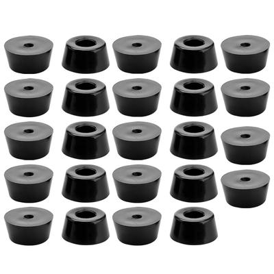 24pcs Rubber Feet Bumper Speaker Cabinet Leg Pads, D21x18xH10mm - Black - 0.709"x0.827"x0.394"(Bottom D*Top D*H)