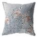 16" Gray Orange Boho Bird Indoor Outdoor Zippered Throw Pillow