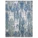 Shahbanu Rugs Oceanic Blue Abstract Design Hi-Low Pile Denser Weave Hand Knotted Pure Silk Wool Oversized Rug (12'2" x 15'1")