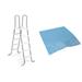 Intex Steel Frame Above Ground Swimming Pool Ladder + Pool Ladder Step Pad