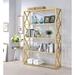 Contemporary Style Milavera Bookshelf in Gold & Clear Glass with 4 Open Compartments (5 Shelves) Suitable Office or Library