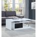 63"L Coffee Table w/Swivel Top in White & Black High Gloss Finish