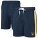 Men's G-III Sports by Carl Banks Navy Milwaukee Brewers Sand Beach Volley Swim Shorts