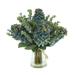 Creative Displays, Inc. Traditional Thistle Hydrangea & Lilac Arrangement in Glass Vase w/ Rope Accent Plastic/Polysilk | Wayfair CDFL6967