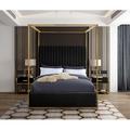 Mercer41 Heersa Bed Upholstered/Velvet/Metal in Black | 79 H x 85.2 W x 86.5 D in | Wayfair C1B3C7E8D95E4C33B226B9B53237C1C7