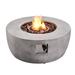17 Stories Kullan Teamson Home Outdoor 36" Faux Concrete Round Propane Gas Fire Pit in Gray | 15 H x 36 W x 36 D in | Wayfair