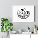 Trinx I Am Fearfully Wonderfully Made Christian Wall Art Bible Verse Print Ready to Hang Canvas in Black/White | 12 H x 16 W in | Wayfair