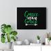 Trinx Grace Upon Grace Christian Wall Art Bible Verse Print Ready to Hang Canvas in Black/Green | 18 H x 24 W in | Wayfair