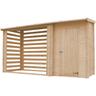 Gartenhaus mit Brennholzregal aus Holz – bht 348 x 146 x 199 cm – Holzhaus 1,1 m2 – Brennholzregal