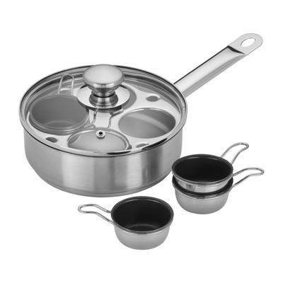 Demeyere Resto 4-cup Stainless Steel Egg Poacher Set - 1.5-qt