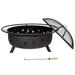 Steel Wood Burning Fire Pit with Spark Screen - 23'' H x 42'' W x 42'' D