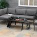 Outsunny 34" x 32" Outdoor Fire Pit, Portable Wood Burning Firepit Table, Barbecue Grill with Spark Screen, Poker