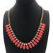 J. Crew Jewelry | J. Crew Coral Crystal Rhinestone Gold-Tone Bib Necklace | Color: Gold | Size: Os