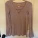 American Eagle Outfitters Tops | American Eagle Long Sleeve Striped Top - Soft & Sexy Xs | Color: Pink/White | Size: Xs