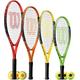 Wilson Federer Junior Tennis Racket & 3 Tennis Balls (19"- 25" for Ages 2 to 10 Year Olds) (21" & 3 Starter Balls (Age 5-6))