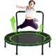 36'' Kids Trampoline Mini Foldable Fitness Trampoline with Adjustable Foam Handrail and Safety Padded Protective Cover Exercise Bungee Rebounder Jumper Indoor/Outdoor Use for Toddler Boys Girls