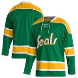 Men's adidas Green California Golden Seals Team Classics Authentic Blank Jersey