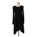 Joan Vass Casual Dress - Sweater Dress: Black Dresses - Women's Size X-Small