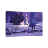 East Urban Home Church in Snow by Michael Humphries - Wrapped Canvas Painting Canvas | 8 H x 12 W x 0.75 D in | Wayfair
