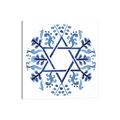 East Urban Home Indigo Hanukkah by Victoria Borges - Wrapped Canvas Graphic Art Canvas | 12 H x 12 W x 0.75 D in | Wayfair