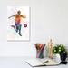 East Urban Home Man Soccer Football Player IX by Paul Rommer - Wrapped Canvas Painting Canvas | 12 H x 8 W x 0.75 D in | Wayfair