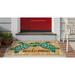 Green/Orange 30 x 18 x 0.6 in Area Rug - East Urban Home Latoyna Manne Natura Seaturtle Welcome Outdoor Mat Natural Jute & Sisal | Wayfair