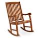 Breakwater Bay Turan Teak Outdoor Rocking Chair in Brown/White | 45 H x 25 W x 49 D in | Wayfair 2D6AF452AB63455B9C4292A11A9B8E54