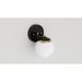 Rosdorf Park Daimion Wall Sconce - Matte Frosted Globe Glass/Metal in White/Yellow/Black | 9 H x 6 W x 7.5 D in | Wayfair