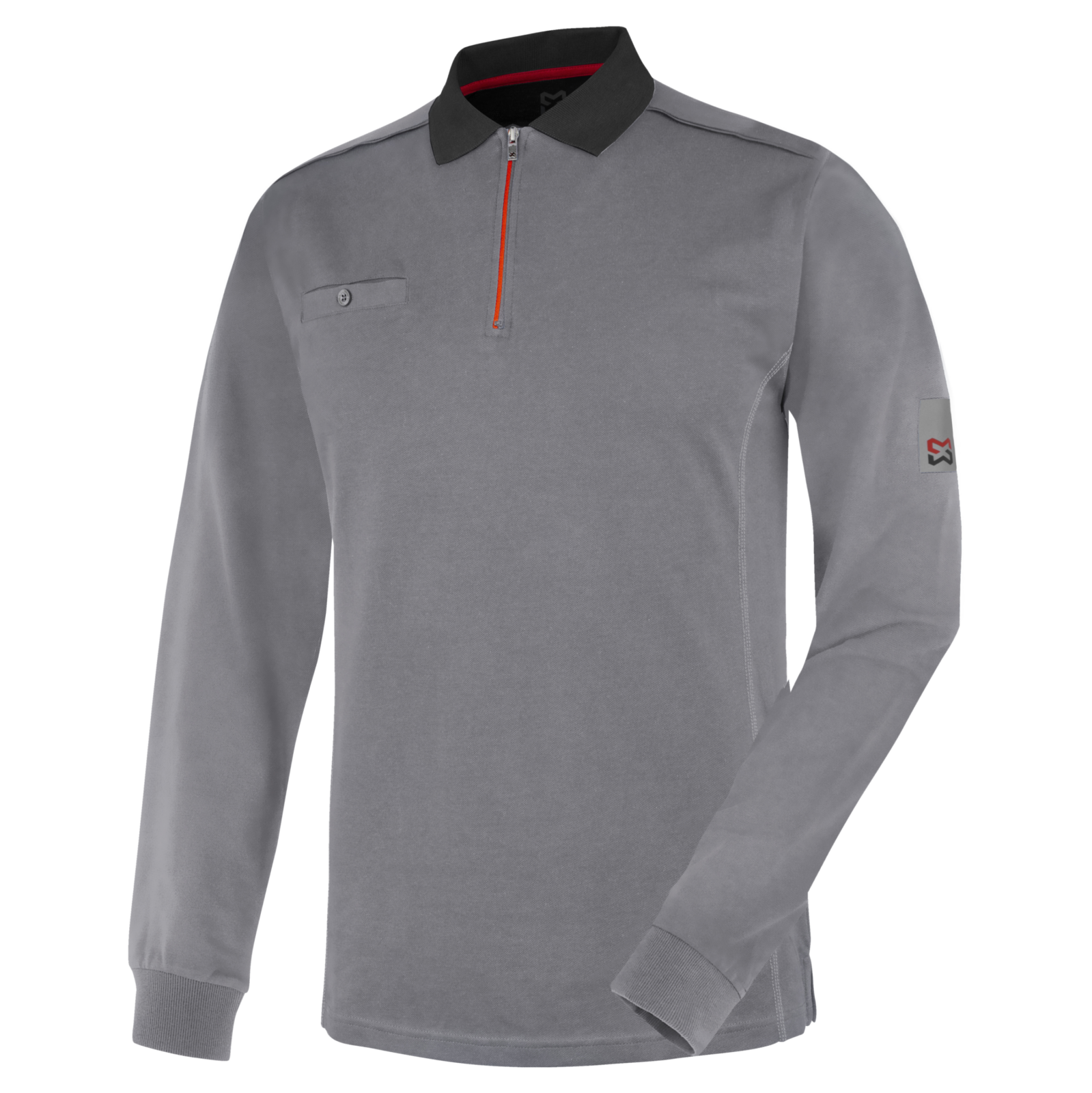 Polo de travail à manches longues Stretch X Würth MODYF gris