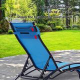 2PCS Set Outdoor Chaise Lounges Chair for Patio Lawn Beach