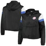 Women's Black/Royal Chicago Cubs Plus Size Anorak Quarter-Zip Hoodie