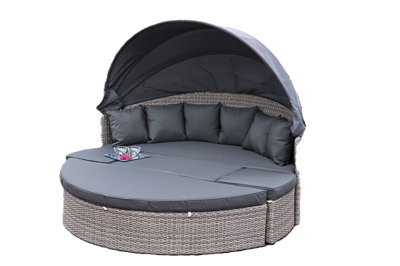 Merxx Riva Relaxinsel, Ø 180 cm, inkl. Polster, Aluminium/Kunststoffgeflecht, Grau Image