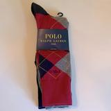 Polo By Ralph Lauren Underwear & Socks | Dress Socks 3 Pack | Color: Black/Red | Size: Os