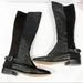 Coach Shoes | Coach Liza Tumbled Leather Stretch Black Pull On Tall Boots | Color: Black | Size: 7