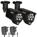 Tonton (2 Pack) IR Illuminator 850nm Wide Angle 8-LEDs 90 Degree, 30M(100Ft) IR Infrared Flood Light for Security Cameras, Outdoor & Indoor Use, IP66 Waterproof Metal Housing, 3M Power Supply (Black)