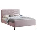 Better Home Products Roza Velvet Upholstered Queen Bed with Headboard Light Pink - Better Home Products ROZA-50-L-PNK