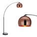 Amlight Munich 68 inch Arc Floor Lamp with Metal Body and Marble Base - Copper Plated Shade - Bromi Design AMLG0031