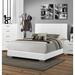 Orren Ellis Gunda Standard Bed Wood & /Upholstered/Faux leather in Brown/White | 51.25 H x 63.5 W x 92.25 D in | Wayfair